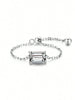 Silver Round Oval Water Drop Shape Zircon Chain Adjustable Ring For Women Anniversary Hight Quality Jewelry - Image 13
