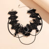 Gothic Black Lace Rope Chain Necklace Crystal Beads Geometric Charm Chokers Collar Girls Women Party Y2K Jewelry - Image 5
