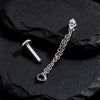 Titanium Double Piercing Chain Earring 16G CZ Dangle Cartilage Helix Conch Drop Chain Connector Jewelry - Image 5