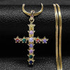 Vintage Shiny Zircon Jesus Cross Religious Amulet Necklace Women Stainless Steel Clavicle Snake Chain Choker Necklaces Jewelry - Image 14
