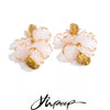 Fairy Stainless Steel Resin Flower Petal Drop Sweet Earrings for Women Spring Summer Style Handmade Jewelry - Image 1