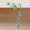 3PCS Stainless Steel Zircon Water Drop Hoop Earrings Set For Women Gold Plated Huggie Heart Earring Piercing Jewelry - Image 1