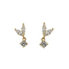 Waterdrop Leaf Stud Earrings with Cubic Zirconia Accents - Image 5