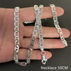 Silver Necklace 6MM Side Z-Shaped Necklace, Bracelet Men's And Women's Jewelry Gift 45-60CM - Image 8