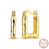 Silver Hoop Earrings Shining Star Moon Square Bow Stud Earrings for Women Jewelry Accessories - Image 18