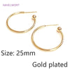2 Sizes Silver Needle Gold Color C Shape Smooth Hoop Earring Brass Metal Earring Jewelry For Women Gifts - Image 7