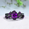 Two-Piece Zinc Alloy Ring Set with Colored Stone Details - Image 2