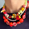 Dopamine 3D Fruit Beaded Necklace Bohemian Retro Pomegranate Strawberry Tomato Choker Exaggerated Bracelet Bikini Jewelry Gift - Image 1