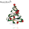 Rhinestone Christmas Tree Brooches for Women Unisex Enamel Floral Pin Casual Party Accessories Gifts Friends - Image 1
