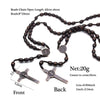 Car Hanging Ornament Handmade Rosary Necklace Wood Religious Wood Beads Necklace Mellow Catholic Crucifix Pendant Chain - Image 6