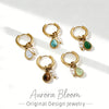 Aurora Tiger's Eye Stone Charm Hoop Earrings For Women's Vintage Gold-Plated Jewelry Stainless Steel Earrings - Image 1