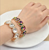 crystal bracelet For Women colorful Geometric rhinestone square elastic thread red white pink bracelet boho style - Image 5