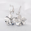 Buyee Silver Female Big Clip Earring Blue Enamel Flower Dangle Earring for Women Jewelry Earrings - Image 4