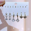 6pcs Pendant Earring Set Star Flower Butterfly and Simple Hoop Earrings Jewelry Gold Plated Accessory - Image 12