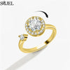 Rose Flower Rotating Ring For Women Spinner Fidgets Heart Charm Adjustable Open Rings Star Moon - Image 36
