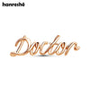 Gold Color Metal Doctor Brooch Pins Creative Letter Medical Jewelry Lapel Badge Gift for Doctor Nurse - Image 1