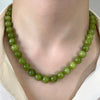 Green Stone Round Beads Necklace French Jewelry For Girls Women's Sexy Collarbone Chain Accessories - Image 2