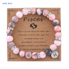 Mhs.sun 12 Star Zodiac Sign Pink Zebra Stone Beaded Bracelets Constellation Birthday Party Jewelry For Women Men - Image 27