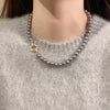 Imitation Pearl Beaded Necklace or Bracelet with Cubic Zirconia Round Clasp - Image 3