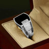 Classic Men's Ring Metal Inlaid Black Stone Zircon Punk Rings for Men Engagement Wedding Jewelry - Image 2