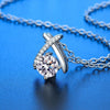 Teardrop Pendant Necklace with Clear Stone Accents - Image 4