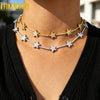 Iced Out Star Bar Link Chain Necklace Tennis Chain Paved Tiny Sparking Shiny CZ Stone Charm Choker For Women Jewelry - Image 6