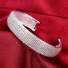 Silver Big Bangles Bracelet Cute Charms for Women Lady Jewelry Adjustment Cuff Wedding - Image 34