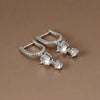 Chain Hoop Piercing Earring with Square and Waterdrop Details - Image 9