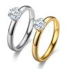 Classic Stainless Steel Ring Zirconia Ring For Men Women Wedding Engagement Unisex Jewelry - Image 3