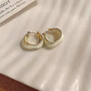 Enamel Blue Color Metal Texture Small Hoop Earrings for Women Gold Plated Statement Ear Buckle Creative Jewelry Gifts - Image 8