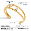 Minimalist Round White Zircon Double Layer Hollow Bracelet Pvd Stainless Steel Stackable Cuff Bangle Women - Image 8