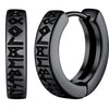 Stainless Steel Norwegian Viking Rune Hoop Earrings For Men Woman Unisex 12 Mm Huggie Hoop Religious Earring Jewelry - Image 9