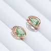 Geometric Light Green Stone Drop Earrings For Women Rose Gold Color Zircon Jewelry Accessories - Image 5