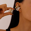 Non-Piercing C-Shaped Clip Earrings with Rounded Bead Accents - Image 10