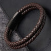 Leather Bracelets Men Stainless Steel Braided Rope Bracelets For Male Bracelets Jewelry - Image 2