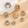 C Shaped Crystal Ear Cuff in Gold Tone and Silver Tone - Image 5