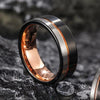 Somen Rings Men 8/6mm Tungsten Ring Black Brushed With Rose Gold Color Wedding Band Engagement Ring Men's Jewelry - Image 1