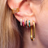 Simple Stainless Steel Small Hoop Earrings For Women Shiny Colorful Zircon Huggie Punk Earring Wedding Piercing Jewelry - Image 2