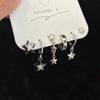 6PCS Kpop Gothic Zircon Crystal Star Corss Stud Earrings Set For Women Punk Sweet Cool Party Aesthetic Y2K Jewelry - Image 7