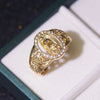 Classic Hip Hop Punk Gold Color Skeleton Flower Oval Mary Portrait Ring Unisex Party Jewelry Accessories - Image 3