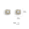 Sugar Cube Geometric Stud Earrings For Women Full Inlay Zircon Piercing Earring Engagement Wedding Jewelry - Image 6