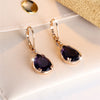 Charm Female Purple Water Drop Zircon Stone Hoop Earrings Gold Color Simple Wedding Jewelry For Women - Image 4