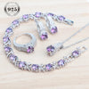 White Zircon Bridal Jewelry Sets Silver Jewelry Wedding Ladies Rings Bracelets Earrings Pendant Necklace For Women Set - Image 13