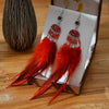 Long Exaggerated Irregular Feather Earrings for Women Bohemian Silver Color Hollow Rice Bead Tassel Earrings - Image 4