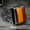 Tiger Eye Punk Rock Stainless Steel Signet Ring For Men Hip Hop Party Jewelry Male Wedding Anel - Image 7
