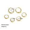 3Pairs Set Stainless Steel Crystal Oval Huggie Hoop Earrings for Women Gold Plated Dangle Hoop Earring Punk Jewelry - Image 5