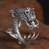 Buyee Silver Male Unique Ring Finger Elegant Chinese Drag Open Ring for Men Animal Jewelry Circle - Image 3