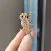 Light Full Rhinestone Owl Brooches For Women Lady Cartoon Blue Crystal Feather Alloy Animal Brooch Party Jewelry Suit Pin - Image 5