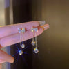 Letter D Asymmetric Long Tassel Zircon Earrings For Women Korean Sparkling Earrings Jewelry Party Gifts - Image 27