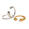Cast Textured Stainless Steel Open Ring Minimalist Statement Charm Jewelry Women - Image 1